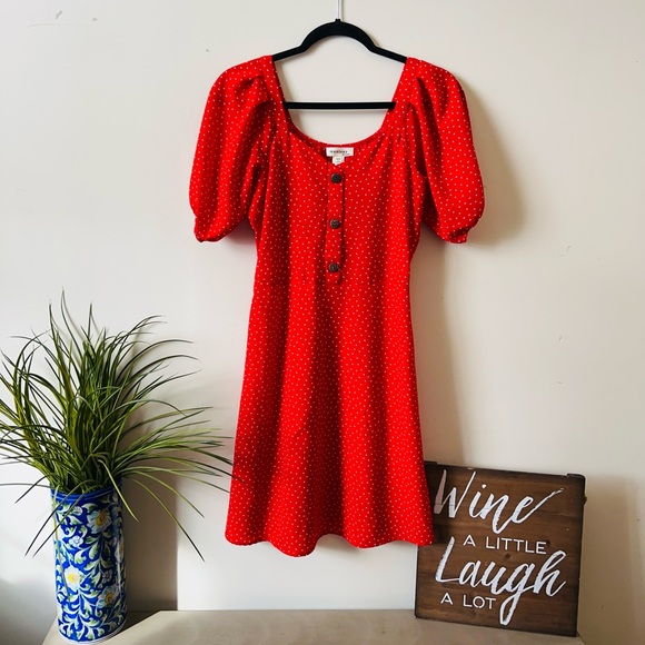 Monteau Red Polka Dress - Picture 2 of 6